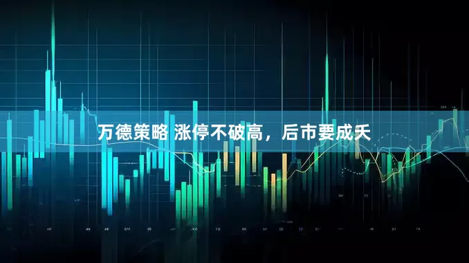 万德策略 涨停不破高，后市要成夭