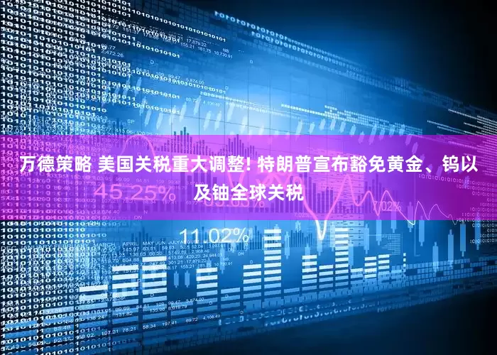 万德策略 美国关税重大调整! 特朗普宣布豁免黄金、钨以及铀全球关税